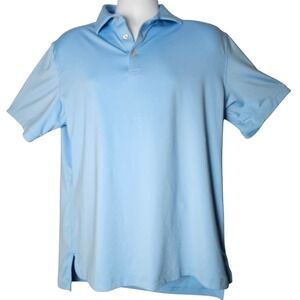 Peter Millar Summer Comfort Polo Shirt Light Blue Mens Golf Short Sleeve M